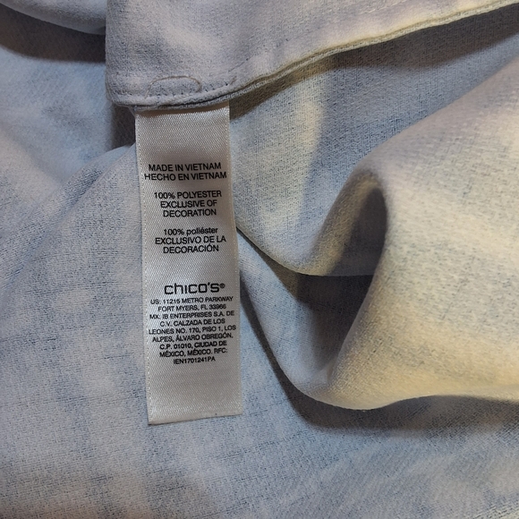 CHICO'S DOT TRIM TIE DYE POPOVER TOP - Picture 9 of 12